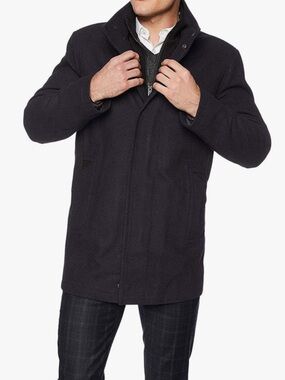 Ted Baker Navy Zip-Up Cardigan with Printed Lining